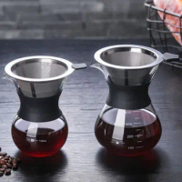 Heat-Resistant Glass Hand Made Coffee Maker Set Drip Type Coffee Sharing Pot Coffee Appliance Filter Cup Filter