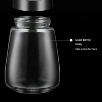 Manual Salt Pepper Grinder Transparent Glass Grinder Peppercorn Grinder Seasoning Bottle Kitchen Gadgets