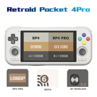 Retroid Pocket 4Pro Android Handheld Game Console 8G+128GB Handhelds Retro Player WiFi 6.0 BT 5.2 Retro Handheld Game Console