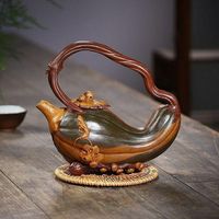 【百貨屋二號】紫砂壺原礦紅泥粉漿南瓜提梁壺仿生器紫砂茶壺茶具（雨中砂）