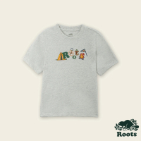 【Roots】Roots 大童- OUTDOOR CAMP短袖T恤(白麻灰)