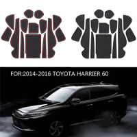 Gate Slot Mat For Toyota Harrier 60 XU60 2014 2015 2016 Non-Slip Latex Cup Holder Pad Interior Cushion Accessories Decoration