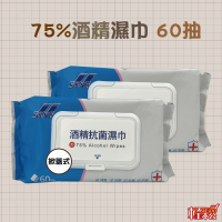 【Easygoo 輕鬆】75%酒精濕巾 60抽-14x18CM