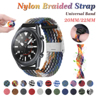 20mm 22mm Universal Elastic Nylon Solo Loop For Samsung Galaxy Watch Active 2 3 Adjustable Watch Strap For Huawei GT2 Wristband