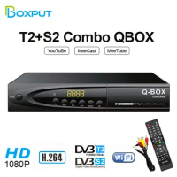 DVB T2+S2 Combo QBOX Satellite TV Receiver H264 DIGITAL TV Decoder 1080P Full HD DVB MP3 PLAY PVR EPG T2 DVB S2 Set Top Box