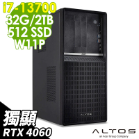 【Acer 宏碁】i7 RTX4060繪圖工作站(Altos P130F9/i7-13700/32G/512SSD+2TB/RTX4060/W11P)