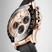2020 PAGANI DESIGN Rose Gold Men's Watches quartz watches luxury automatic date wristwatch men Silica gel waterproof Chronograph