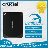Crucial X10 Pro Portable SSD with Mylio Photos Offer USB 3.2 External Solid State Drive 1TB 2TB 4TB Up to 2100MB/s Read for PC