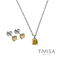 TiMISA《純鈦簡愛》耳環(S)+項鍊(C) 純鈦套組