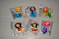 Clay peri, princess cinderella, princess jasmine, dan mermaid ariel