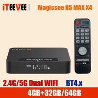 Magicsee N5 MAX X4 Amlogic S905X4 8K HDR Media Player Quad-core TV BOX Android 11 Mali-G31 MP2 BT4.2 Support Airplay