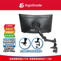 【ErgoGrade】快拆式電競曲面螢幕雙臂支架EGAUC20Q(電競必備/曲面螢幕支架/電腦螢幕支架/桌上型支架)