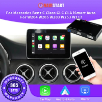 NAVISTART For Mercedes Benz C Class GLC CLA iSmart Auto W204 W205 W203 W253 W117 Wireless CarPlay Android Auto Module Video
