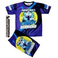 Baju Setelan Anak Printing Minecraft