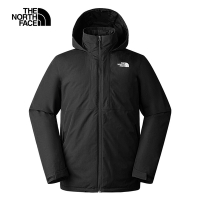 【The North Face 官方旗艦】北面男款黑色DryVent防水透氣保暖連帽三合一外套｜88RKJK3