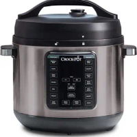 8-Quart Multi-Use XL Express Crock Programmable Slow Cooker and Pressure Cooker with Manual Pressure,Boil&amp;Simmer,Black Stainless