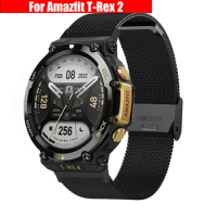 Stainless Steel Strap For Huami Amazfit T-Rex 2 Smart Watch Band Metal Replaceable Belts For Xiaomi Amazfit TRex T Rex 2 Correa