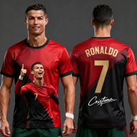 Ronaldo 7Chat 2026 Jersi Bola Sepak Lelaki Wanita Kanak-kanak T-shirt Musim Panas Harian Sukan Luar 
