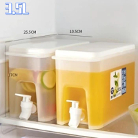 3.5L Large Capacity Cold Kettle Juice Jug Cold Kettle with Faucet In Refrigerator Ice Drink Dispenser Fridge and Faucet