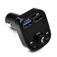 Car Bluetooth5.0 FM Transmitter Wireless Handsfree Audio Receiver Car MP3 Player 2-USB Fast Charger Adapter Car Parts