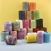100M Natural Raffia Yarn For Hand-Knitted Summer Hat Bag Crochet Knitting Friendly Paper Yarn Baking Gift Packaging Rope Belt