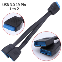 USB 19Pin/20Pin Splitter Cable for Motherboard Expansion Cable USB3.0 19Pin 1 to 2 Splitter 20CM