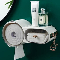 置物架 衛生間紙巾盒廁所防水免打孔衛生紙抽紙壁掛式紙巾架卷紙置物架VQ