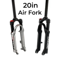 20inch Air Fork BMX Small Wheel Bike Shock Absorber Mountain Bike Hard and Soft Adjustable Lock Folding Bike Diameter Disc Brake