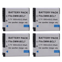 PowerTrust 4Pcs DMW-BCL7 690mAh BCL7 BCL7E Camera Battery for Panasonic Lumix DMC-F5, DMC-FH10, DMC-FS50, DMC-SZ10, DMC-SZ9, SZ8