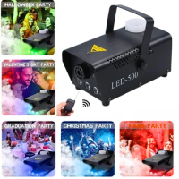 500W Fog Machine, Wireless Remote Control Stage Smoke Machine With RGB LED Lights/Smoke Ejector, DJ Party Show LED Smoke Thrower