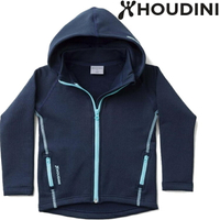 HOUDINI Kids Power Houdi 兒童款彈性刷毛外套/小朋友保暖外套 帽子可拆 429924 703 藍色幻想