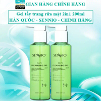 Gel tẩy trang 2in1 sennio hàn quốc sữa rửa mặt 2 in 1 sennio chính hãng màu xanh thải độc tố tạo bọt