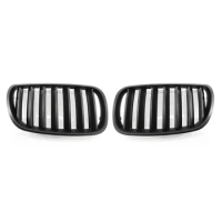 1 Pair Matte Black Front Grille Bumper Kidney Grille For BMW E83 X3 LCI Facelift 2007-2010 Replacement