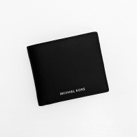 美國百分百【全新真品】Michael Kors 皮夾 短夾 MK 錢包 零錢袋 LOGO 專櫃精品 黑色 CR46