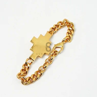 MARCELO BURLON Bracelet Cross Chain Gold ( 100% Authentic )
