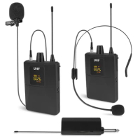 30-Channel UHF Wireless Lavalier Microphone System with 1 Receiver Handheld Dynamic164ft Range for Karaoke Speech PA System