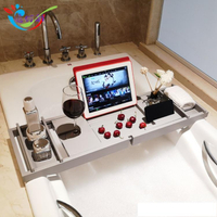 浴缸置物架 歐式伸縮防滑浴缸架浴室泡澡置物架多功能平板手機架浴缸托盤支架