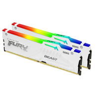 Kingston 金士頓 FURY Beast RGB 獸獵者 DDR5 5600 64GB(32Gx2) CL36 桌上型超頻記憶體(白) KF556C36BWEAK2-64