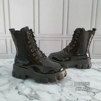 MND CAKEPP SEPATU Boots Ladies STYLE Korea DE6933 model kekinian trendy boots wanita 41 Kulit kilat
