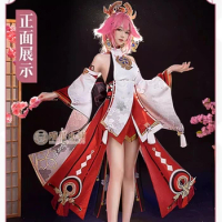 Pre-sale Game Genshin Impact Rose Yae Miko Cosplay Costume Girls Women Daily Dress Comic-con Activity Party Suit Full Set Hot