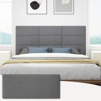 Headboard, Wall Mounted Peel and Stick Headboard, Upholstered Tufted Bed Headboard for Queen Size Bed, Bedroom Tall Headboard