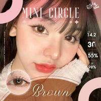 คอนแทคเลนส์ ธรรมชาติ รุ่น Mini Circle สีน้ำตาล/Brown มีค่าสายตา (0.00)-(-5.00) เปลี่ยนแทนทุกเดือน