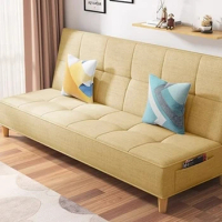 Fabric sofa small sofa bed living room rental apartment Clothing store simple rollaway bed dual-use single and double people
