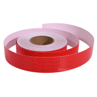 2inch Red PVC Reflector Sticker Self Adhesive Waterproof Conspicuous Reflective Tape Road Safety Sings For Bicycle Truck Trailer