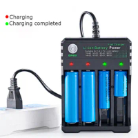 18650 Battery Charger Black 1 2 4 Slots AC 110V 220V Dual For 18650 Charging 3.7V Rechargeable Lithium Battery Charger