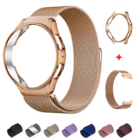 Case+Strap For Samsung Galaxy Watch 5/4/4 Classic 44mm 40mm 46 42mm No Gaps Metal Bracelet Milanese Loop Galaxy Watch 5 Pro Band