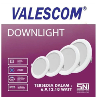Lampu Downlight LED Valescom 6w 9w 12w 18w SNI Lampu Plafon LED Downlight##