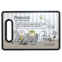 小禮堂 Snoopy 可掛式塑膠砧板 (黑對話)