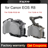 TILTA TA-T28-FCC-B Full Camera Cage for Canon R8 HDMI Cable Clamp for Canon R8 ARRI 3/8" 1/4"-20 Threaded Hole