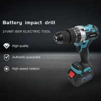 Brushless Hand Electric Drill 2-13MM Chuck Cordless Screwdriver 20+3 Torque Impact Drill For 18V Makita Lithium Battery Tool